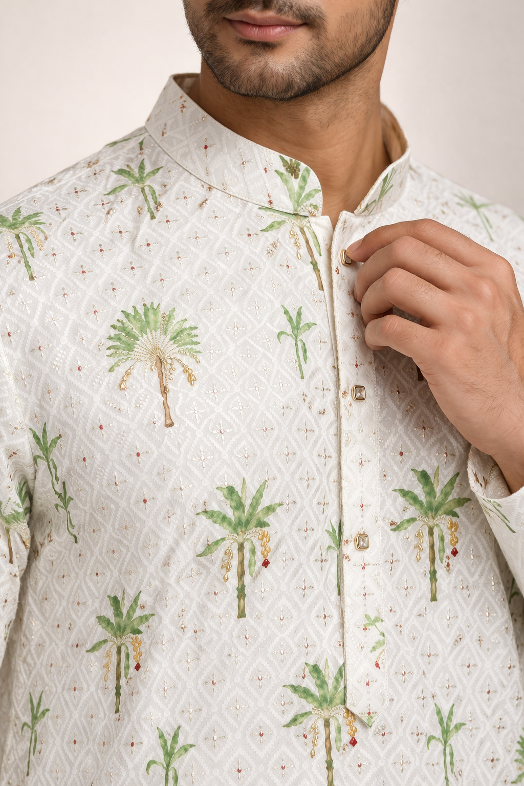 Ivory Palm Heritage Kurta Set