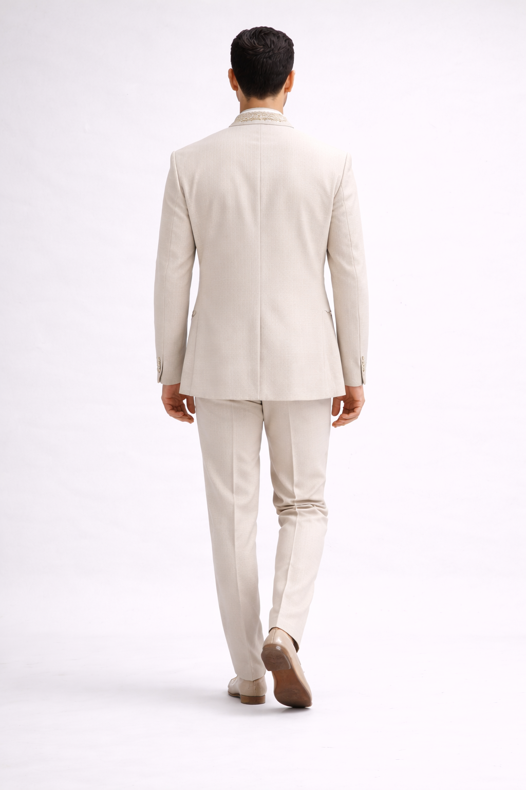 Elegant Light Grey Bandhgala Jodhpuri Set