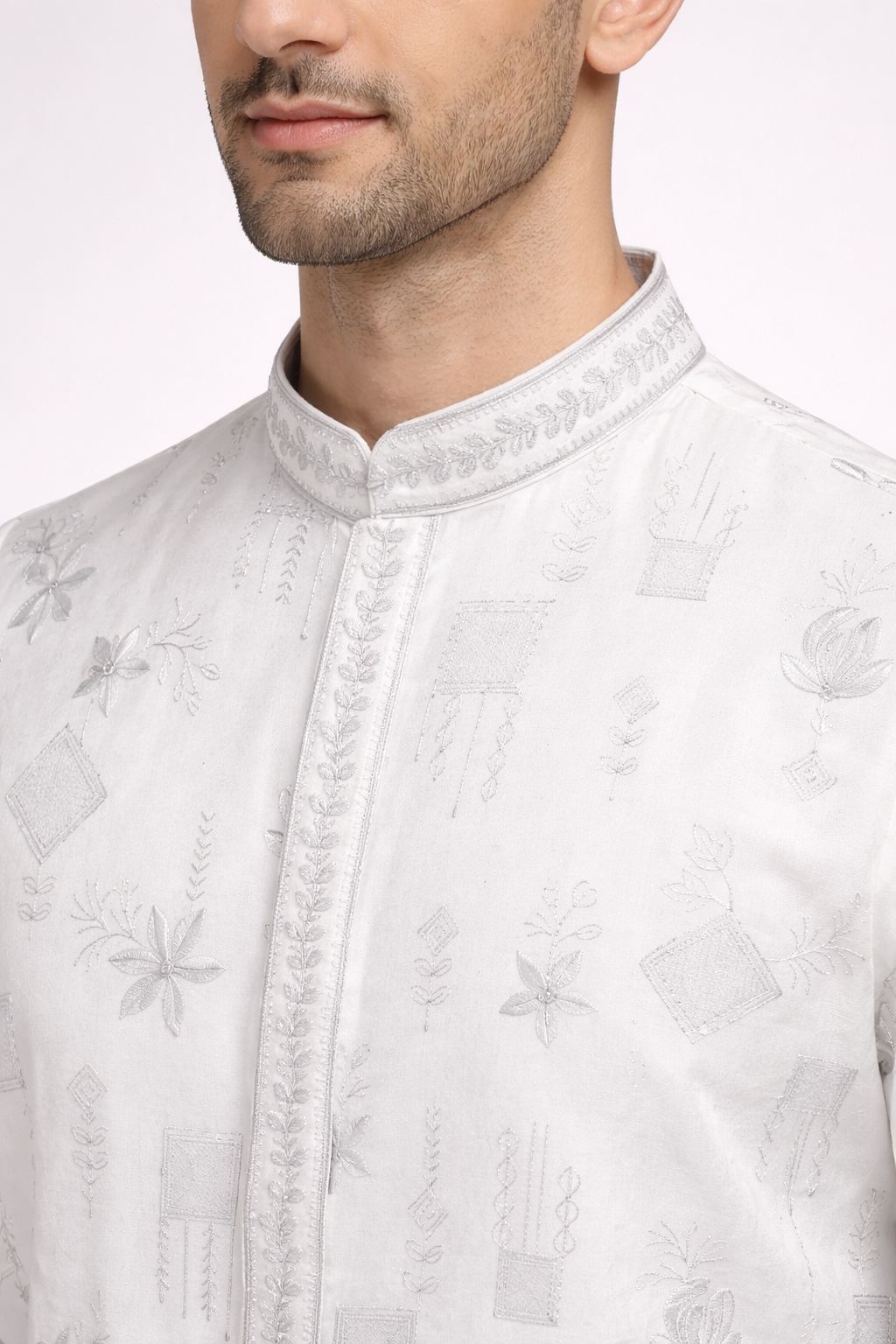 Ivory Elegance Embroidered Kurta Set