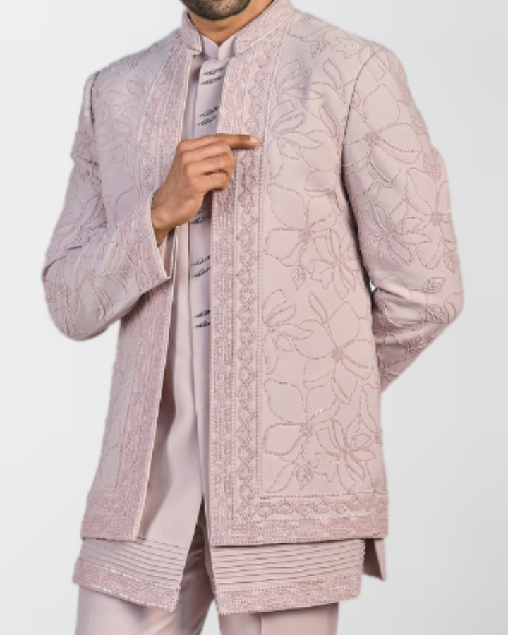 Pink Indo-Western with Hand Embroidery Work