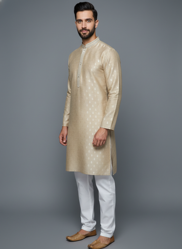 Royal Sandstone Jacquard Kurta Set