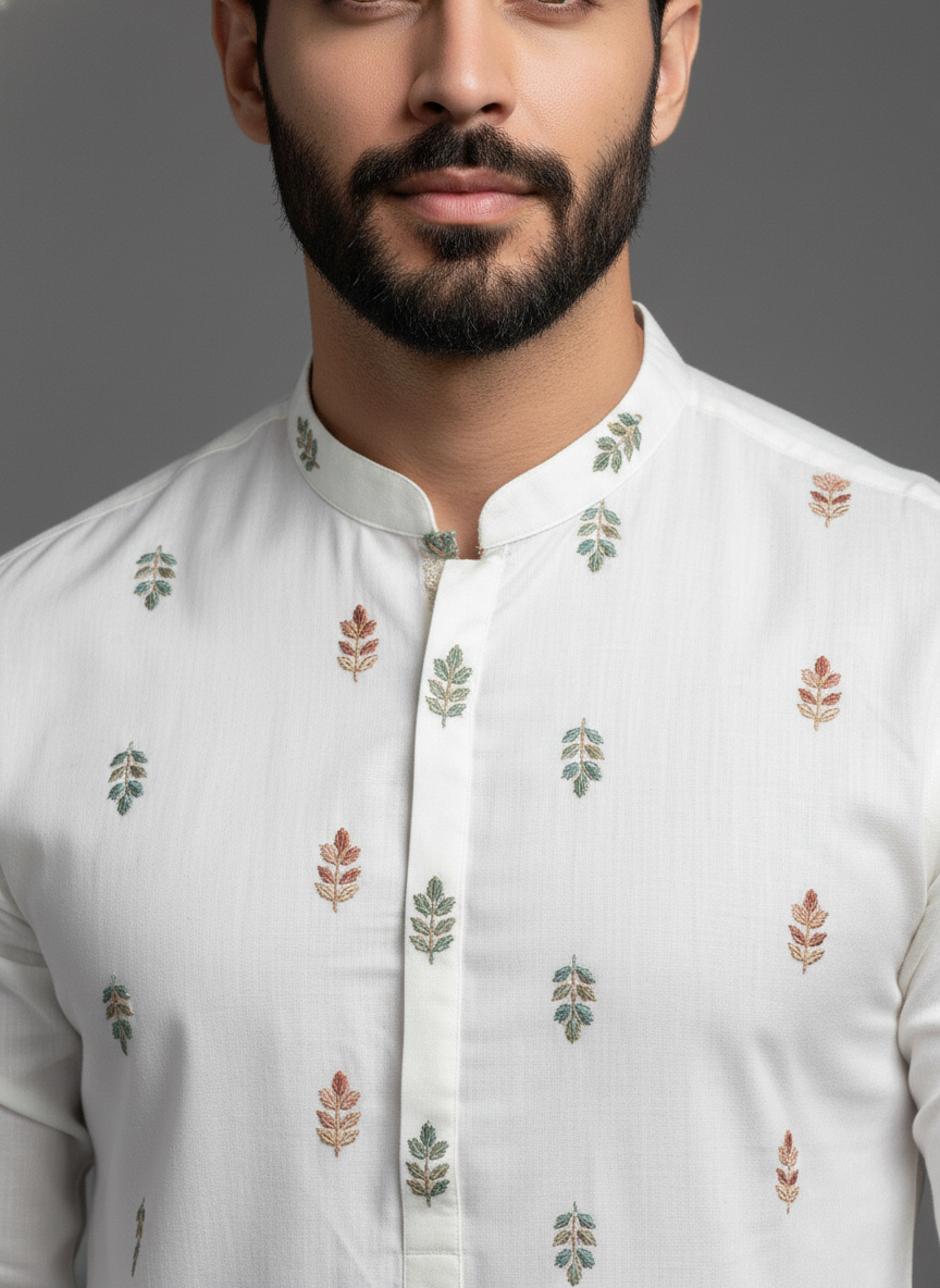 Royal Garden Ivory Kurta Set