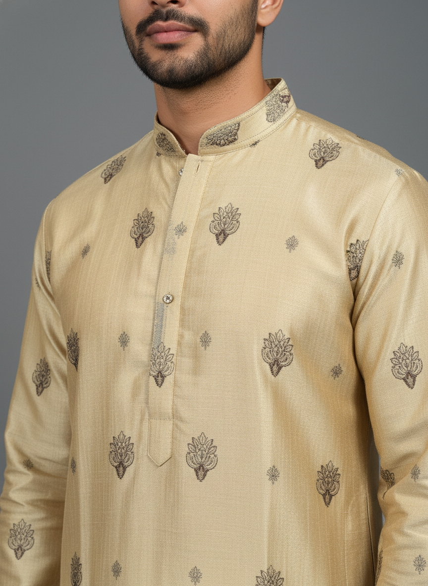 Royal Mustard Heritage Kurta Set