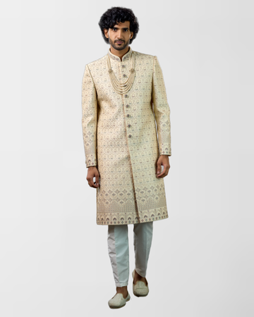 Ivory Classic Hand-Embroidered Sherwani